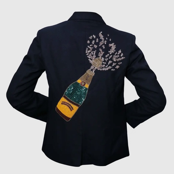 Beaded Champagne Blazer | size S - Picture 1 of 5